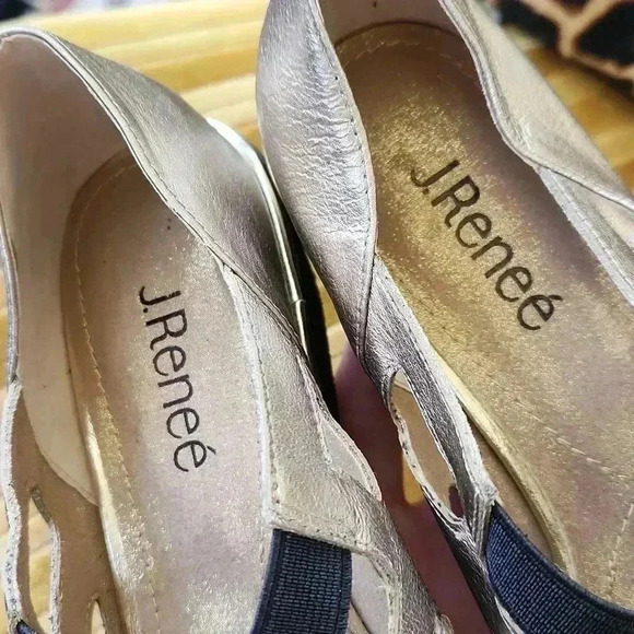 J. RENEE "VALENTEENA" Metallic CUT-OUT VAMP SHOES sz 8M - Picture 6 of 16